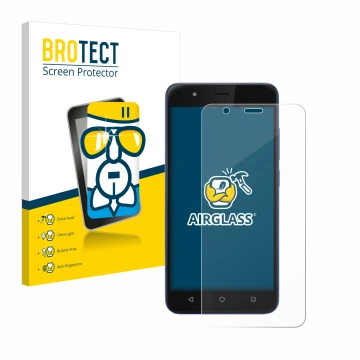 Parte frontale di una confezione del prodotto con il logo del marchio BROTECT. Accanto è raffigurato il dispositivo Gigaset GS