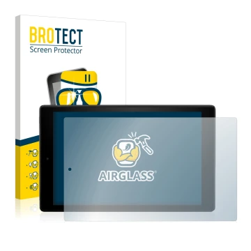 Parte frontale di una confezione del prodotto con il logo del marchio BROTECT. Accanto è raffigurato il dispositivo Amazon Fir