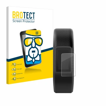Parte frontale di una confezione del prodotto con il logo del marchio BROTECT. Accanto è raffigurato il dispositivo Garmin Viv