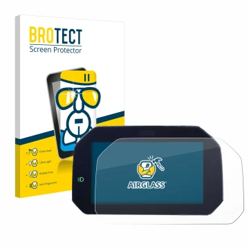 Parte frontale di una confezione del prodotto con il logo del marchio BROTECT. Accanto è raffigurato il dispositivo BMW R 1200