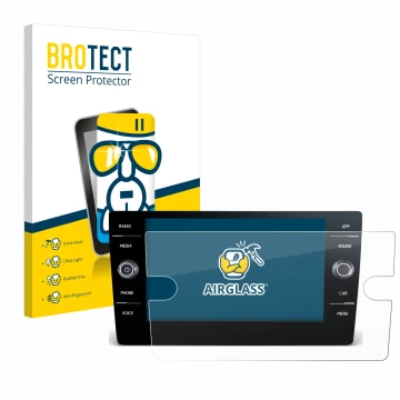 Parte frontale di una confezione del prodotto con il logo del marchio BROTECT. Accanto è raffigurato il dispositivo Volkswagen