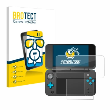 Parte frontale di una confezione del prodotto con il logo del marchio BROTECT. Accanto è raffigurato il dispositivo New Ninten