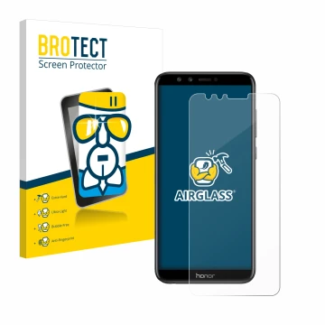 Parte frontale di una confezione del prodotto con il logo del marchio BROTECT. Accanto è raffigurato il dispositivo Honor 9 Li
