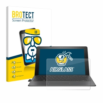 Parte frontale di una confezione del prodotto con il logo del marchio BROTECT. Accanto è raffigurato il dispositivo HP Pro x2 