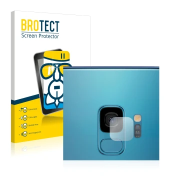 Parte frontale di una confezione del prodotto con il logo del marchio BROTECT. Accanto è raffigurato il dispositivo Samsung Ga