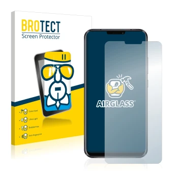 Parte frontale di una confezione del prodotto con il logo del marchio BROTECT. Accanto è raffigurato il dispositivo ASUS ZenFo
