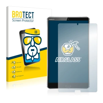 Parte frontale di una confezione del prodotto con il logo del marchio BROTECT. Accanto è raffigurato il dispositivo Huawei Med