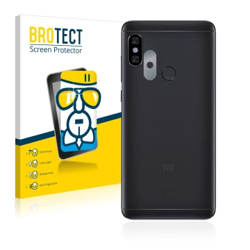 Parte frontale di una confezione del prodotto con il logo del marchio BROTECT. Accanto è raffigurato il dispositivo Xiaomi Red