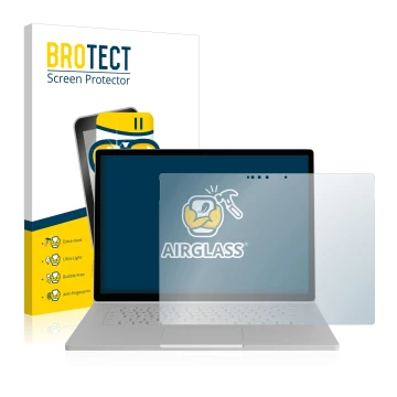 Parte frontale di una confezione del prodotto con il logo del marchio BROTECT. Accanto è raffigurato il dispositivo Microsoft 