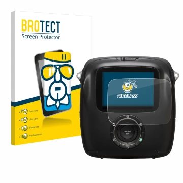 Parte frontale di una confezione del prodotto con il logo del marchio BROTECT. Accanto è raffigurato il dispositivo Fujifilm I