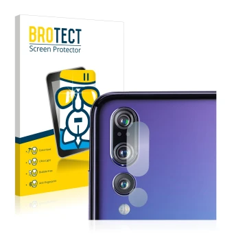 Parte frontale di una confezione del prodotto con il logo del marchio BROTECT. Accanto è raffigurato il dispositivo Huawei P20