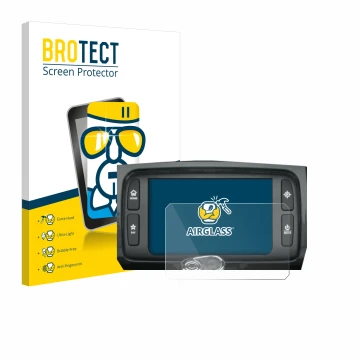 Parte frontale di una confezione del prodotto con il logo del marchio BROTECT. Accanto è raffigurato il dispositivo Harley Dav