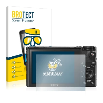 Parte frontale di una confezione del prodotto con il logo del marchio BROTECT. Accanto è raffigurato il dispositivo Sony Cyber