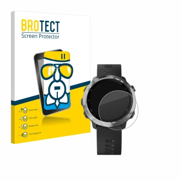 Parte frontale di una confezione del prodotto con il logo del marchio BROTECT. Accanto è raffigurato il dispositivo Garmin For
