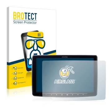 Parte frontale di una confezione del prodotto con il logo del marchio BROTECT. Accanto è raffigurato il dispositivo Alpine iLX
