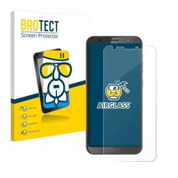 Parte frontale di una confezione del prodotto con il logo del marchio BROTECT. Accanto è raffigurato il dispositivo Gigaset GS