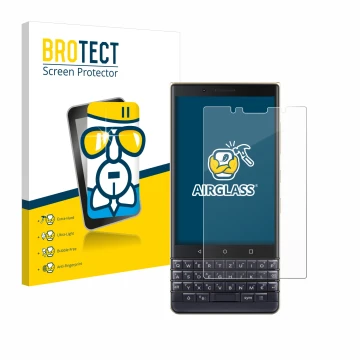 Parte frontale di una confezione del prodotto con il logo del marchio BROTECT. Accanto è raffigurato il dispositivo BlackBerry