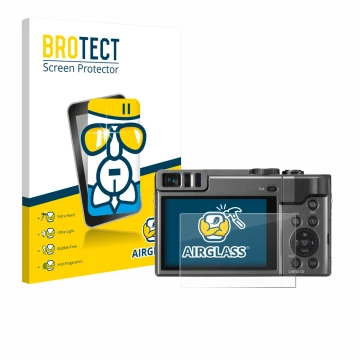 Parte frontale di una confezione del prodotto con il logo del marchio BROTECT. Accanto è raffigurato il dispositivo Panasonic 