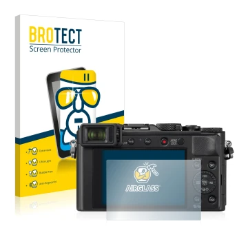 Parte frontale di una confezione del prodotto con il logo del marchio BROTECT. Accanto è raffigurato il dispositivo Panasonic 