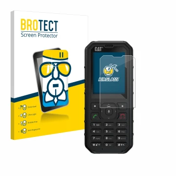 Parte frontale di una confezione del prodotto con il logo del marchio BROTECT. Accanto è raffigurato il dispositivo Caterpilla