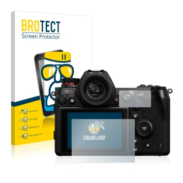 Parte frontale di una confezione del prodotto con il logo del marchio BROTECT. Accanto è raffigurato il dispositivo Panasonic 