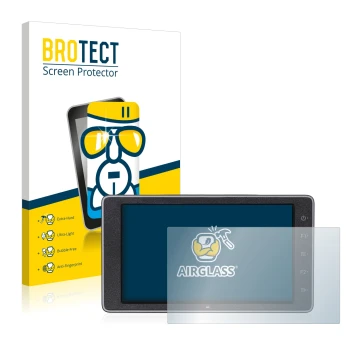 Parte frontale di una confezione del prodotto con il logo del marchio BROTECT. Accanto è raffigurato il dispositivo DJI Crysta