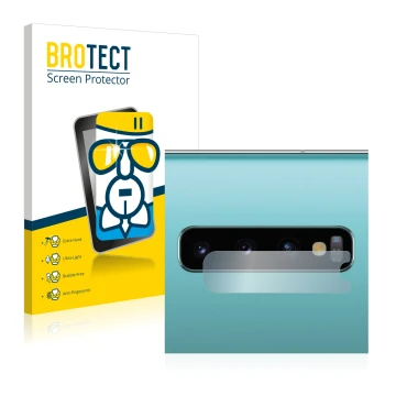 Parte frontale di una confezione del prodotto con il logo del marchio BROTECT. Accanto è raffigurato il dispositivo Samsung Ga