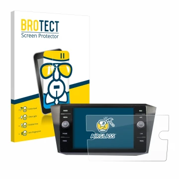 Parte frontale di una confezione del prodotto con il logo del marchio BROTECT. Accanto è raffigurato il dispositivo Volkswagen