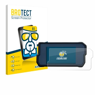 Parte frontale di una confezione del prodotto con il logo del marchio BROTECT. Accanto è raffigurato il dispositivo KTM 390 Du