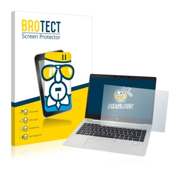 Parte frontale di una confezione del prodotto con il logo del marchio BROTECT. Accanto è raffigurato il dispositivo HP EliteBo