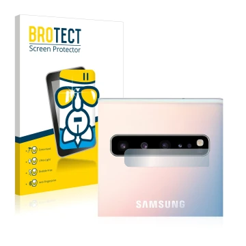 Parte frontale di una confezione del prodotto con il logo del marchio BROTECT. Accanto è raffigurato il dispositivo Samsung Ga