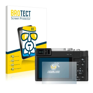 Parte frontale di una confezione del prodotto con il logo del marchio BROTECT. Accanto è raffigurato il dispositivo Panasonic 