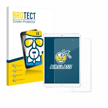 Parte frontale di una confezione del prodotto con il logo del marchio BROTECT. Accanto è raffigurato il dispositivo Apple iPad