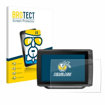 Parte frontale di una confezione del prodotto con il logo del marchio BROTECT. Accanto è raffigurato il dispositivo Garmin ECH