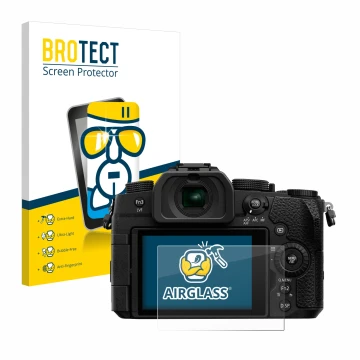Parte frontale di una confezione del prodotto con il logo del marchio BROTECT. Accanto è raffigurato il dispositivo Panasonic 