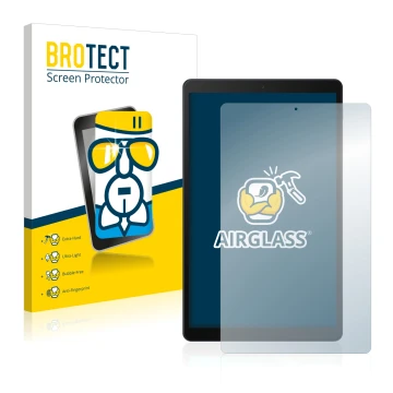 Parte frontale di una confezione del prodotto con il logo del marchio BROTECT. Accanto è raffigurato il dispositivo Samsung Ga