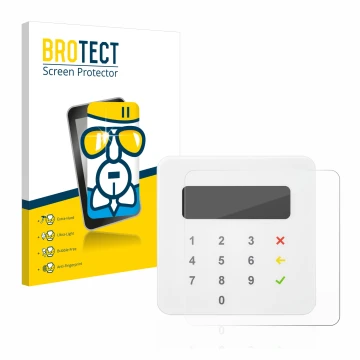 Parte frontale di una confezione del prodotto con il logo del marchio BROTECT. Accanto è raffigurato il dispositivo SumUp Air 