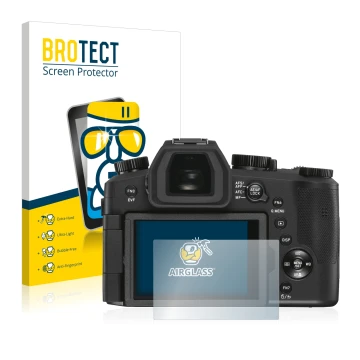 Parte frontale di una confezione del prodotto con il logo del marchio BROTECT. Accanto è raffigurato il dispositivo Leica V-LU