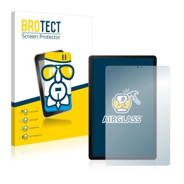 Parte frontale di una confezione del prodotto con il logo del marchio BROTECT. Accanto è raffigurato il dispositivo Samsung Ga