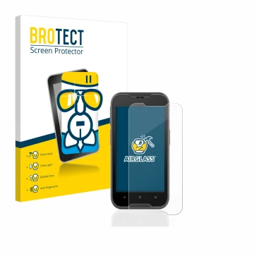 Parte frontale di una confezione del prodotto con il logo del marchio BROTECT. Accanto è raffigurato il dispositivo Datalogic 