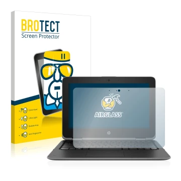Parte frontale di una confezione del prodotto con il logo del marchio BROTECT. Accanto è raffigurato il dispositivo HP ProBook