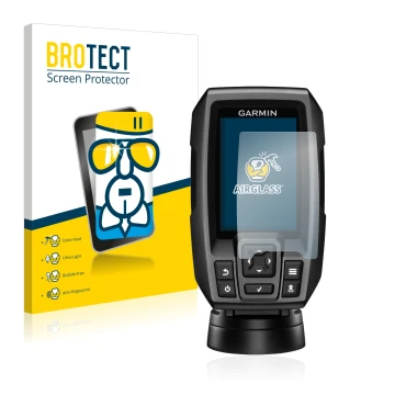 Parte frontale di una confezione del prodotto con il logo del marchio BROTECT. Accanto è raffigurato il dispositivo Garmin Str