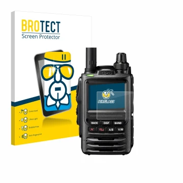 Parte frontale di una confezione del prodotto con il logo del marchio BROTECT. Accanto è raffigurato il dispositivo Yaesu FT-3