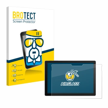 Parte frontale di una confezione del prodotto con il logo del marchio BROTECT. Accanto è raffigurato il dispositivo Microsoft 