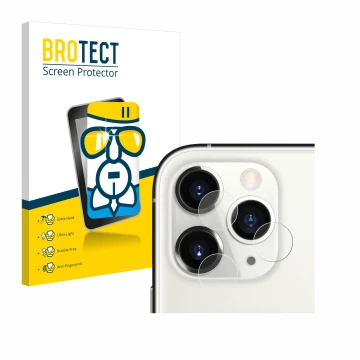 Parte frontale di una confezione del prodotto con il logo del marchio BROTECT. Accanto è raffigurato il dispositivo Apple iPho