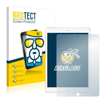 Parte frontale di una confezione del prodotto con il logo del marchio BROTECT. Accanto è raffigurato il dispositivo Apple iPad