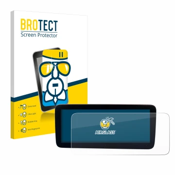 Parte frontale di una confezione del prodotto con il logo del marchio BROTECT. Accanto è raffigurato il dispositivo Mercedes-B