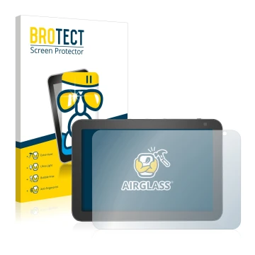 Parte frontale di una confezione del prodotto con il logo del marchio BROTECT. Accanto è raffigurato il dispositivo Amazon Ech