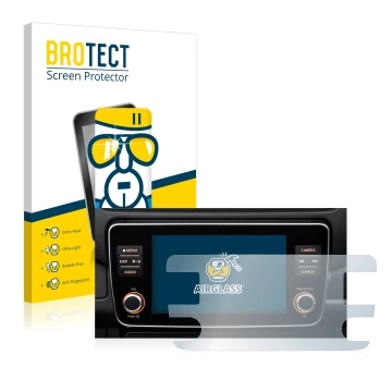 Parte frontale di una confezione del prodotto con il logo del marchio BROTECT. Accanto è raffigurato il dispositivo Nissan Lea