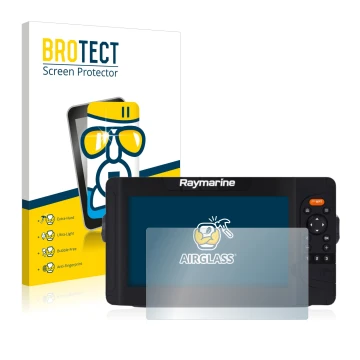 Parte frontale di una confezione del prodotto con il logo del marchio BROTECT. Accanto è raffigurato il dispositivo Raymarine 